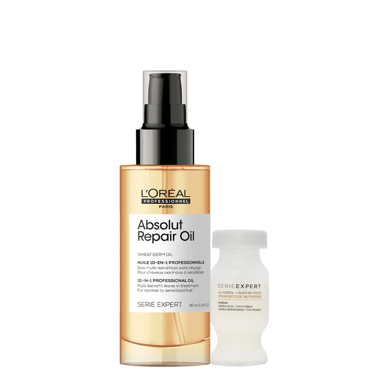 Kit L'Oréal Professionel Serie Expert Absolut Repair Gold Quinoa 10In1 Óleo 90 E Ampola De Nutrição (2 Produtos)