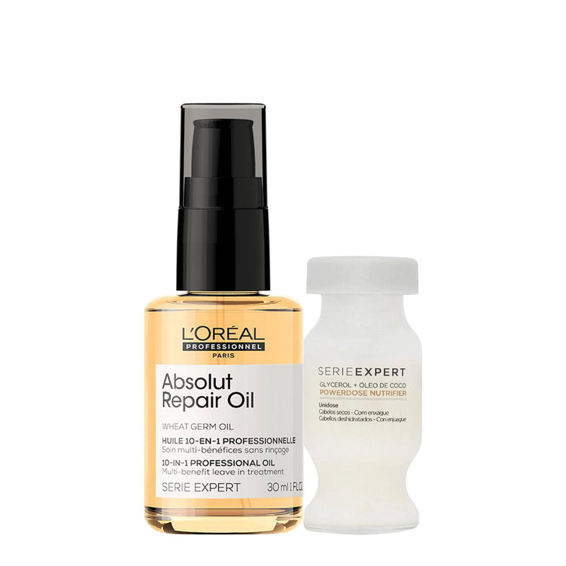 Kit L'Oréal Professionel Serie Expert Absolut Repair Gold Quinoa 10In1 Óleo E Ampola De Nutrição (2 Produtos)