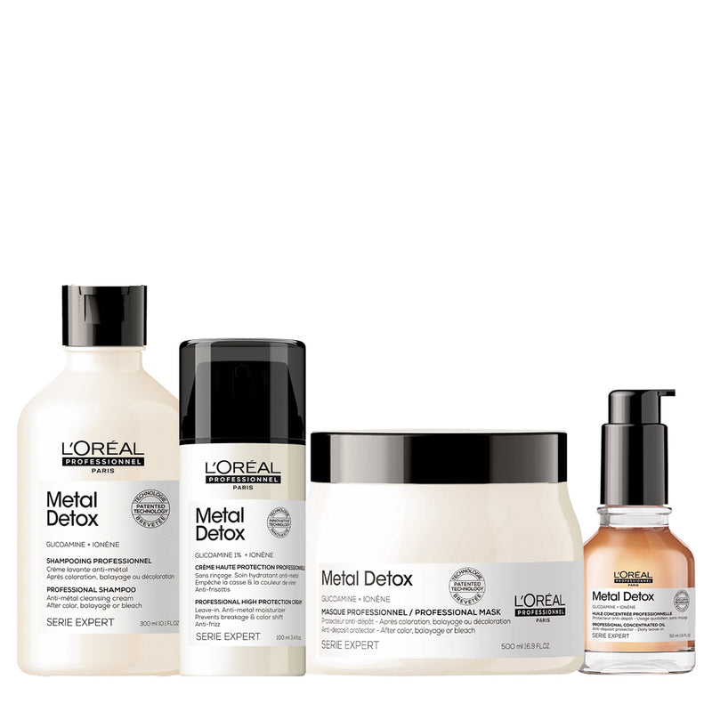 Kit L'Oréal Professionnel Metal Detox Shampoo Máscara G Leave-In E Óleo (4 Produtos)