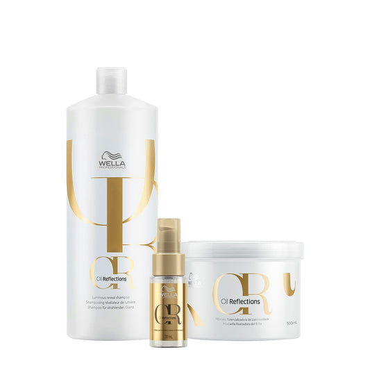 Kit Wella Professionals Oil Reflections Shampoo Máscara Oil 30 (3 Produtos)