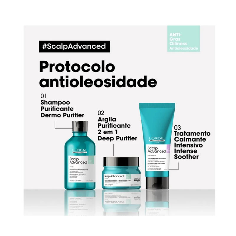 L'Oréal Professionnel Scalp Advanced Anti Gras Oiliness Máscara Argila 250Ml