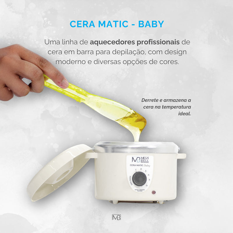 Mega Bell Cera Matic Baby Refil Branco - Aquecedor De Cera 200G