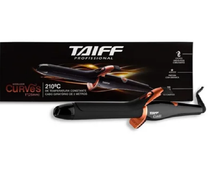 Taiff Chapinha Elegance Red Ion + Modelador De Cachos Curves 1" 25Mm