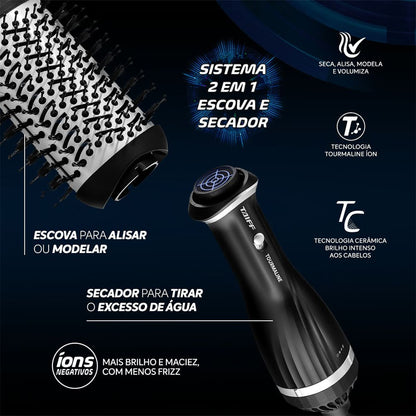 Taiff Tourmaline Escova Secadora Modeladora Íon 1200W - 127V